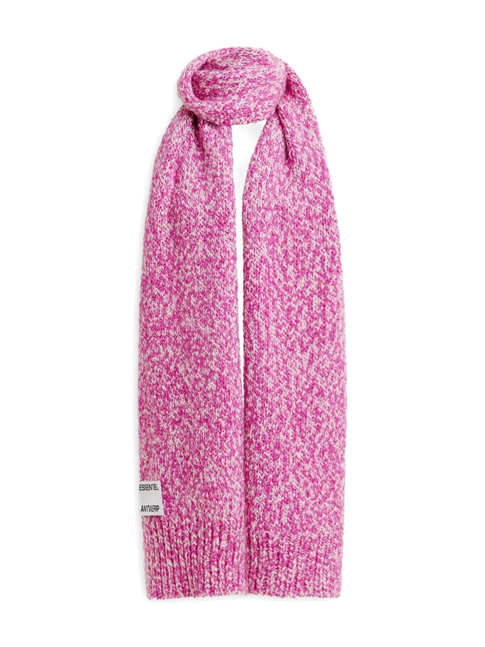 Essentiel Antwerp Melange-knit Wool-blend Scarf In Pink