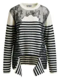 Essentiel Antwerp Insane lace-insert striped sweater - Black