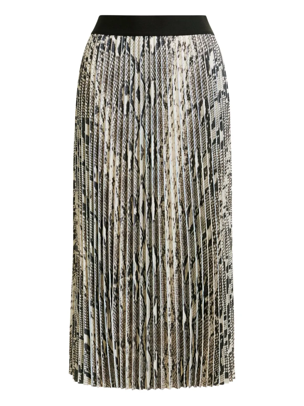 Essentiel Antwerp snakeskin-print midi pleated skirt Beige