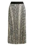 Essentiel Antwerp snakeskin-print midi pleated skirt - Neutrals