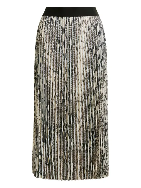 Essentiel Antwerp snakeskin-print midi pleated skirt