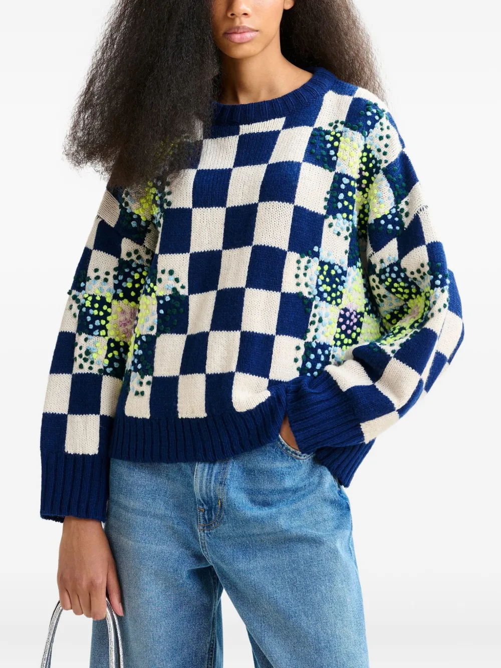 Essentiel Antwerp Inter Embroidered Sweater In Blue