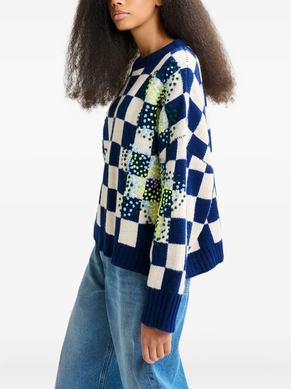 Essentiel Antwerp Inter Embroidered Sweater In Blue