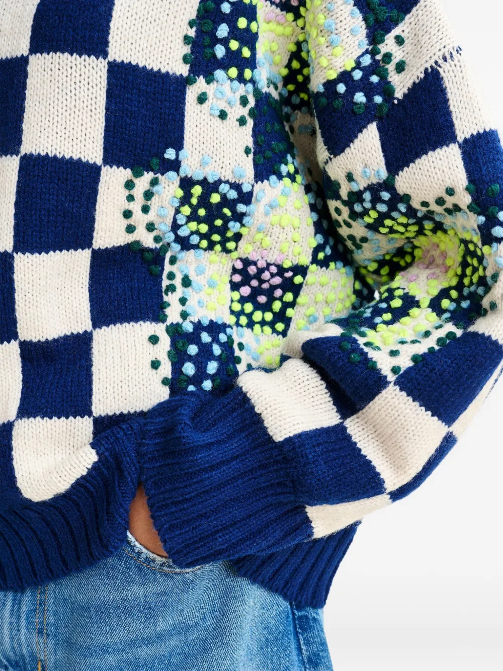 Essentiel Antwerp Inter Embroidered Sweater In Blue