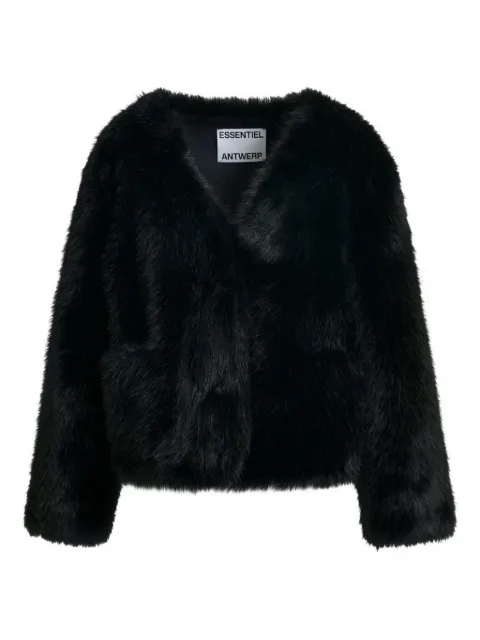 Essentiel Antwerp faux-fur button jacket