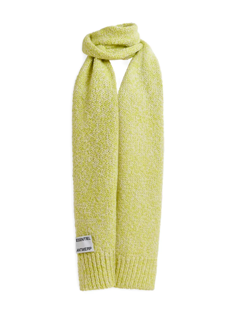 Essentiel Antwerp Melange-effect Knit Scarf In Green