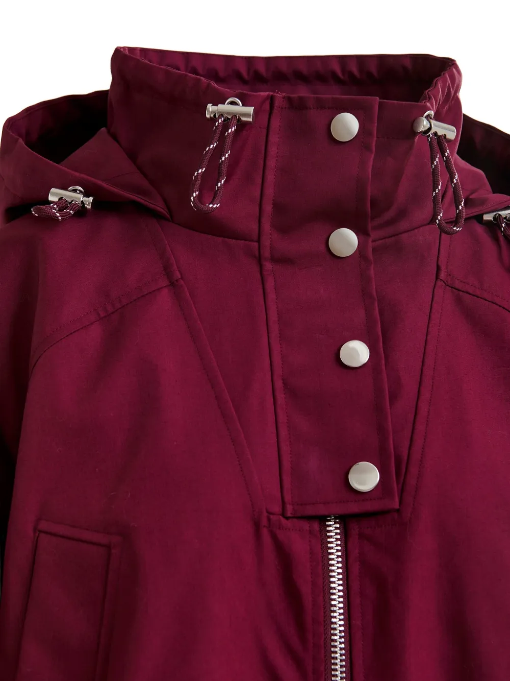 Essentiel Antwerp balloon-sleeve drawstring raincoat Rood