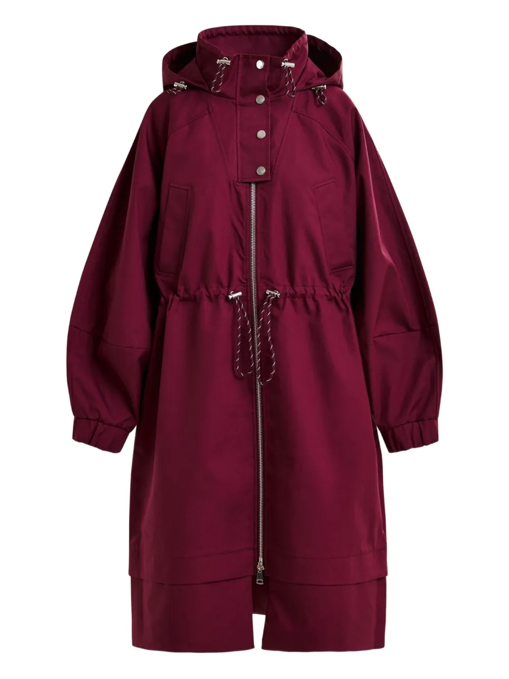 Essentiel Antwerp balloon-sleeve drawstring raincoat Rood