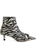 Essentiel Antwerp 45mm Ickle zebra-print buckle ankle boots - Black