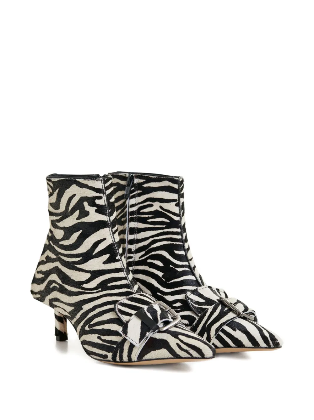 Essentiel Antwerp 45mm Ickle zebra-print buckle ankle boots | Ankle Boots | Image 2