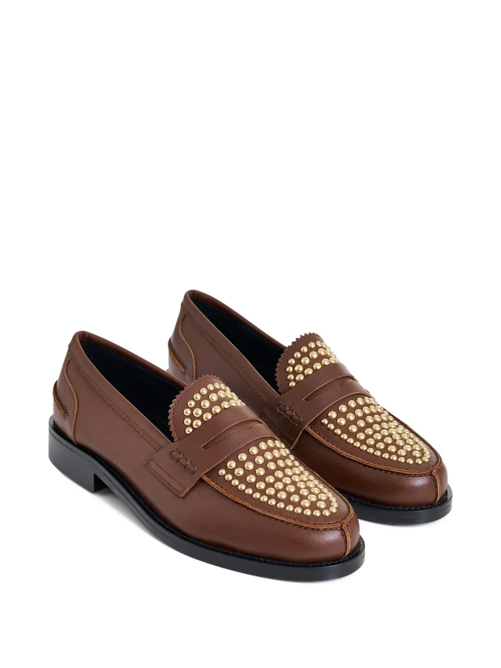 Essentiel Antwerp Istud embellished penny loafers - Bruin