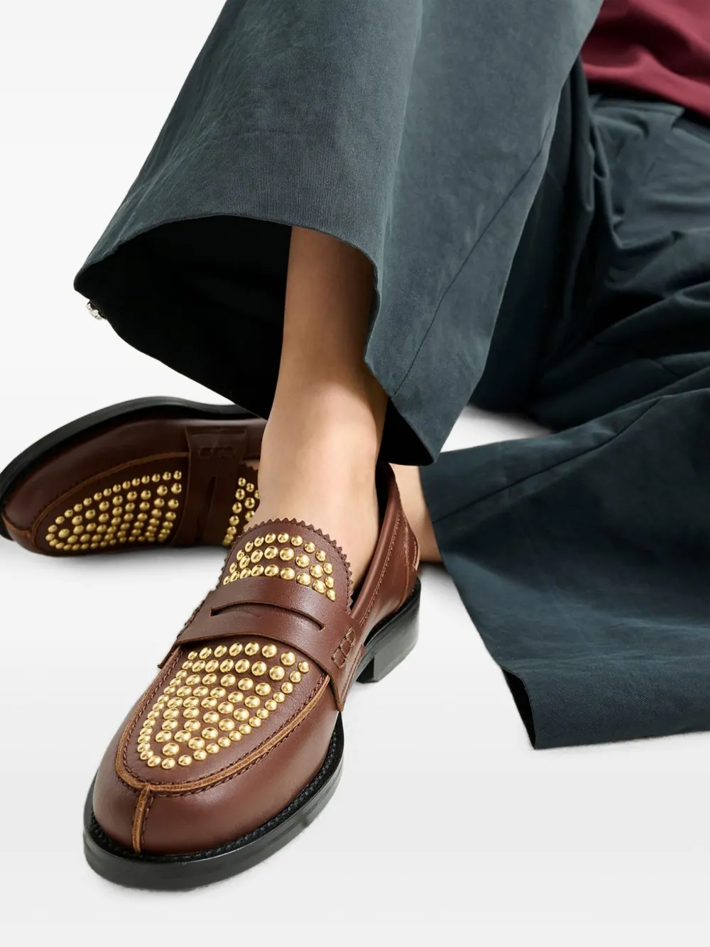 Essentiel Antwerp Istud verfraaide penny loafers Bruin
