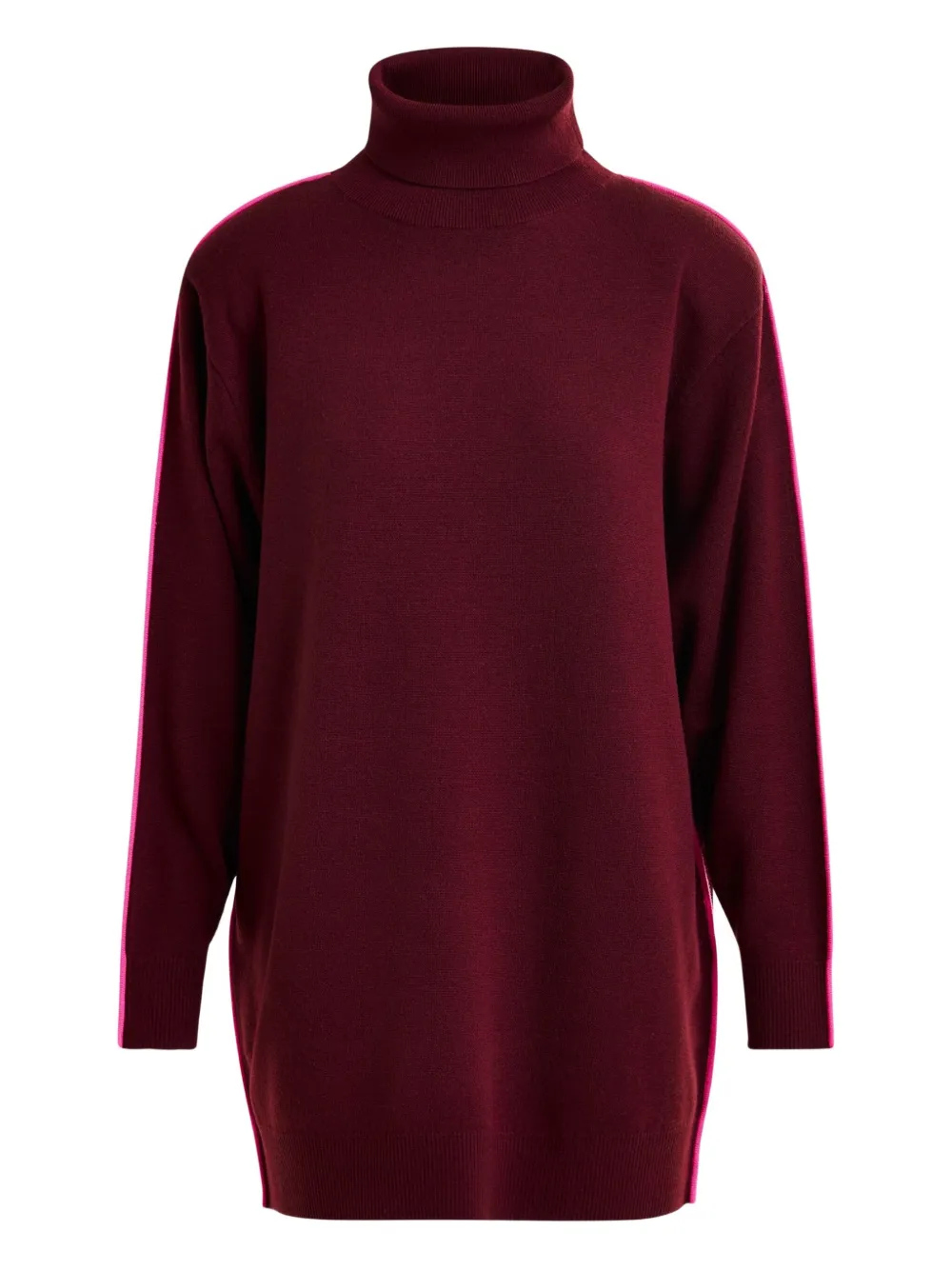 Essentiel Antwerp stripe-detail turtleneck mini dress Rood