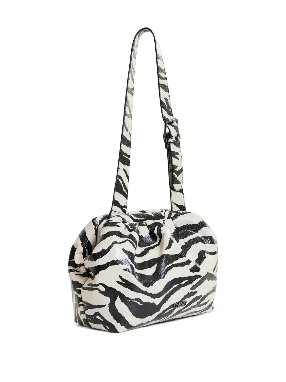 Essentiel Antwerp medium zebra-print shoulder bag Zwart
