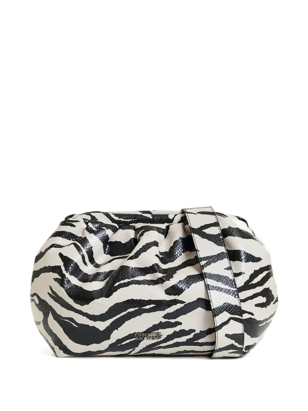 Essentiel Antwerp medium zebra-print shoulder bag Zwart