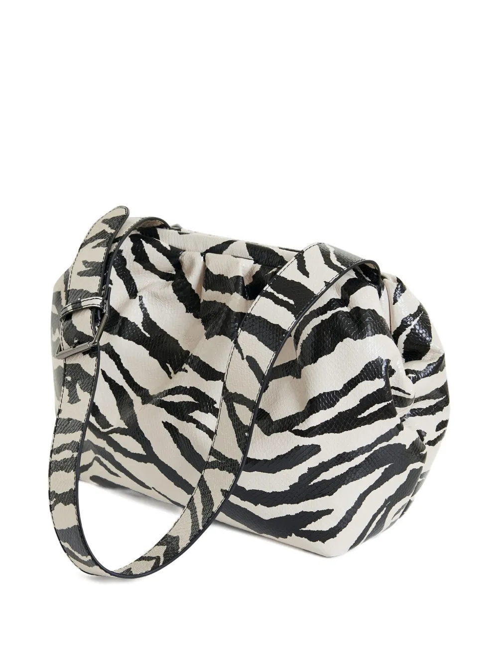Essentiel Antwerp medium zebra-print shoulder bag Zwart