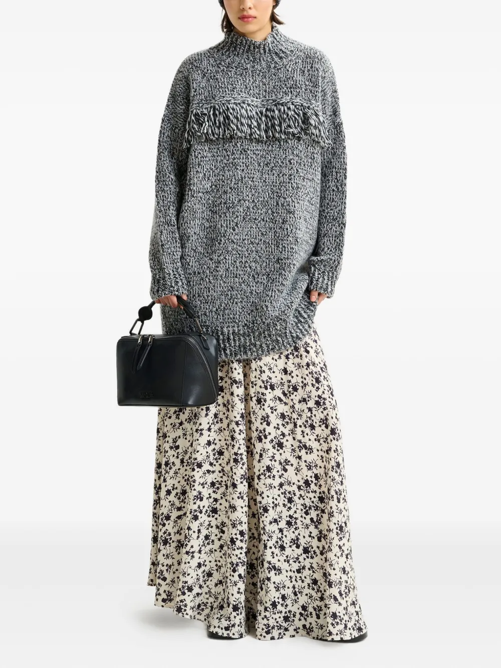 Essentiel Antwerp floral-pattern maxi skirt Zwart
