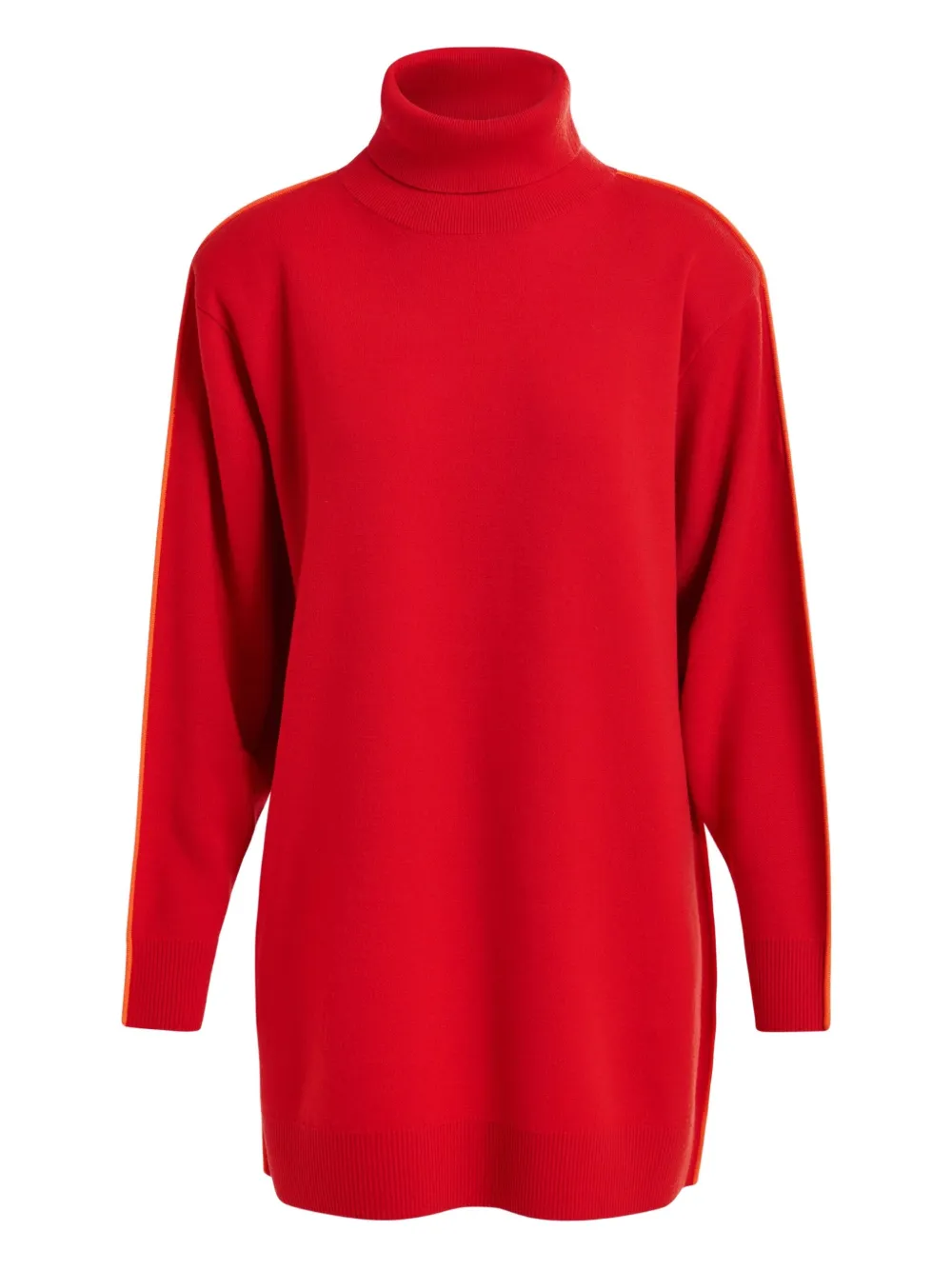 Essentiel Antwerp stripe-detail turtleneck sweater day dress Rood