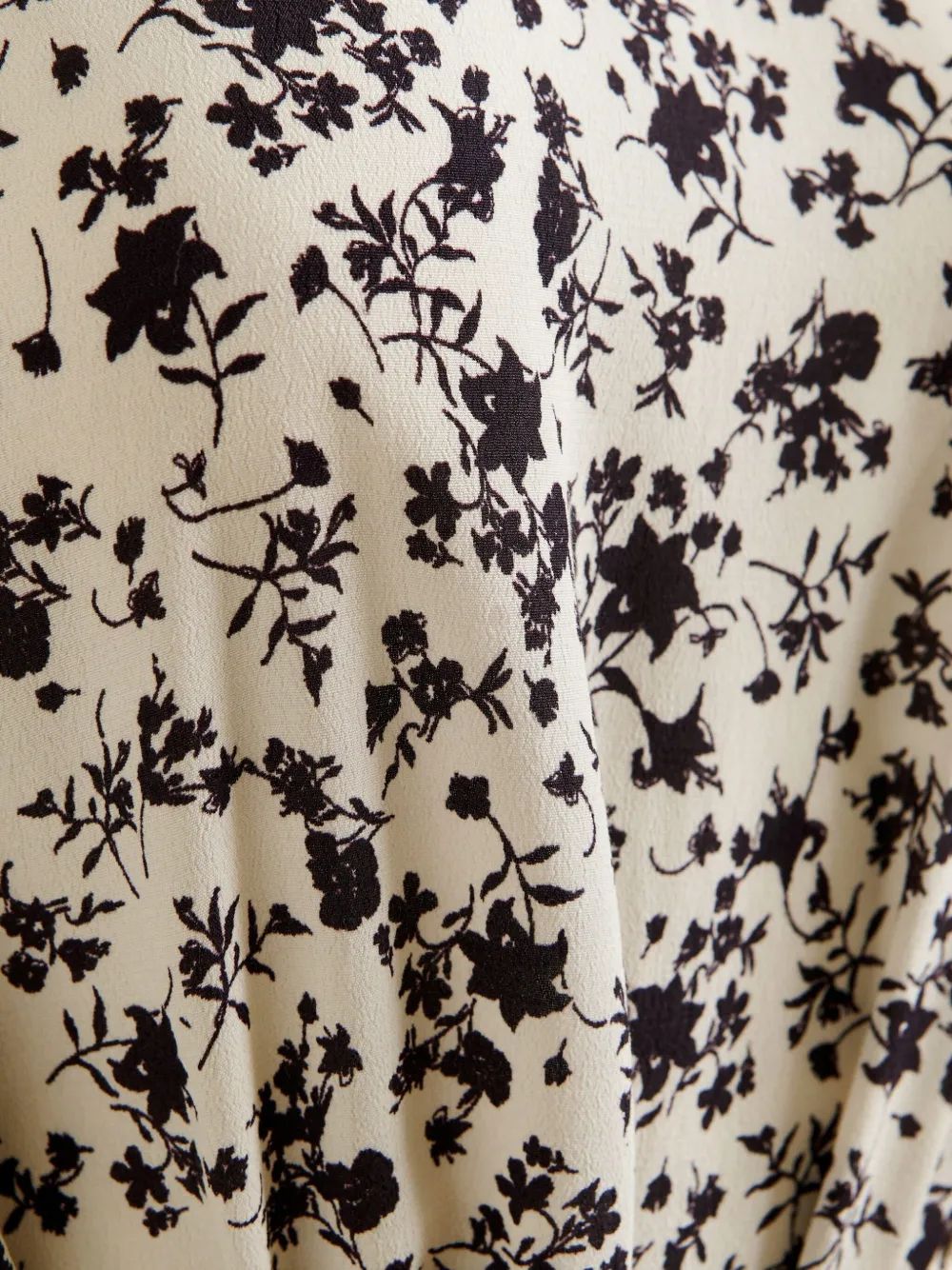 Essentiel Antwerp floral-print ruffled asymmetrical dress Off-white-Black