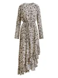 Essentiel Antwerp floral-print ruffled asymmetrical dress - Off-white-Black