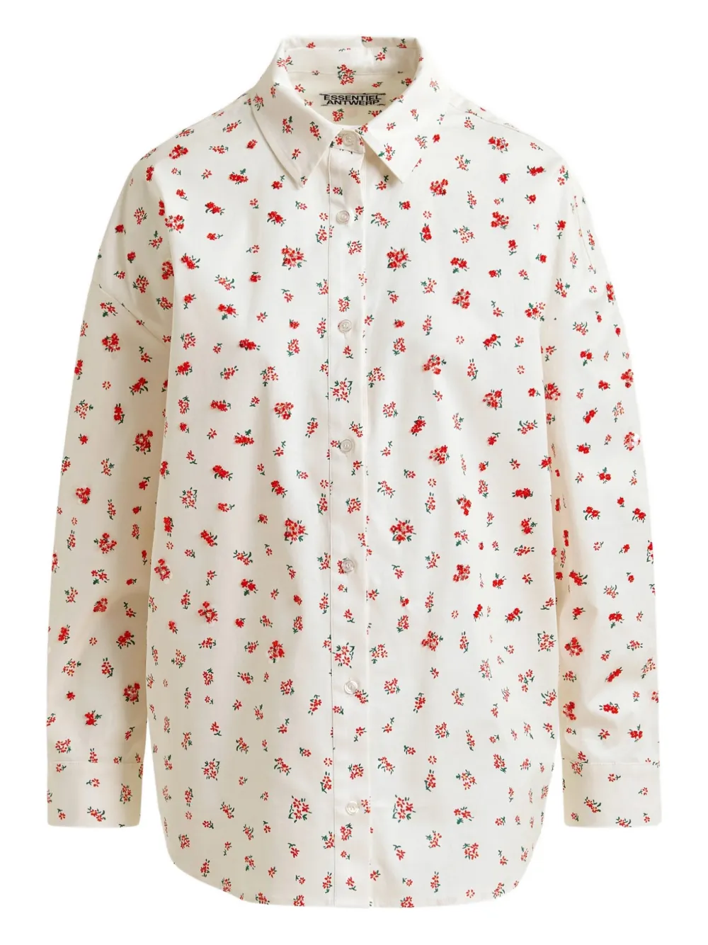 Essentiel Antwerp cotton floral shirt Wit