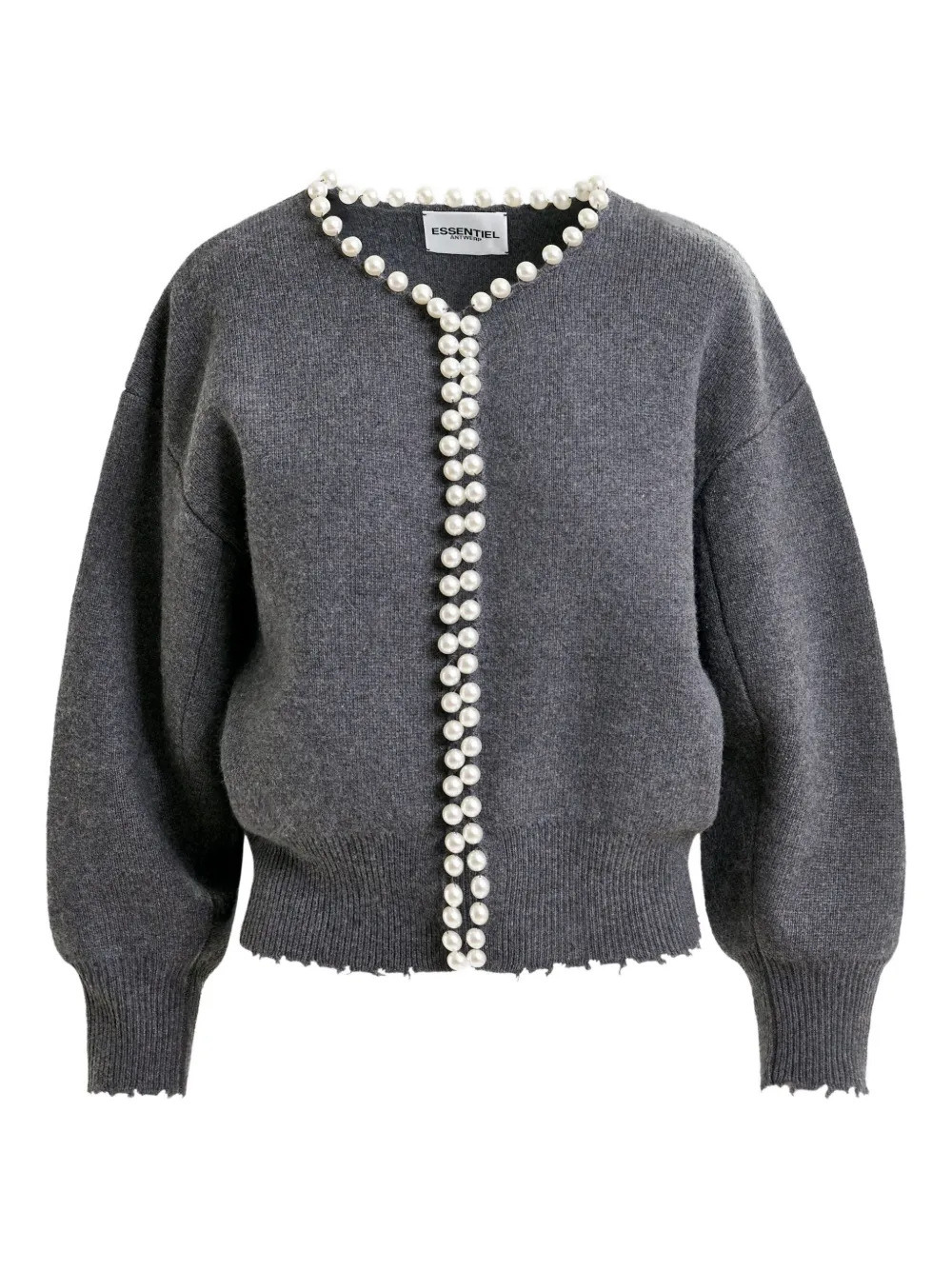 Essentiel Antwerp Ideas embellished dropped-shoulder cardigan Grijs