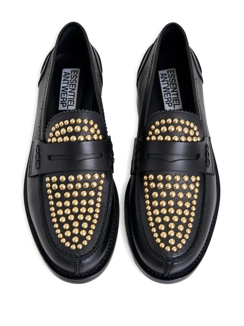 Essentiel Antwerp Istud loafers verfraaid met studs Black-Gold
