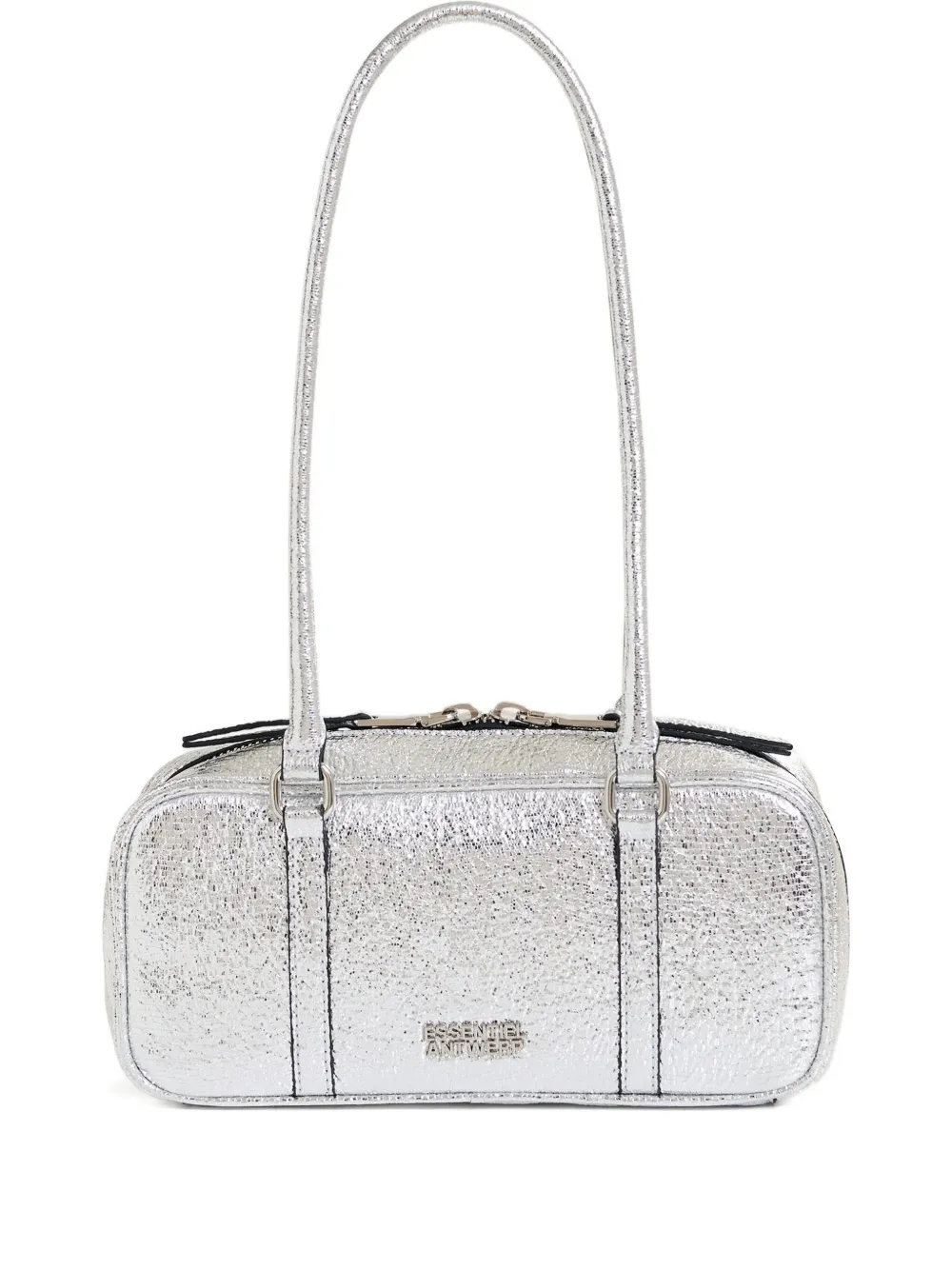 Essentiel Antwerp small metallic-effect shoulder bag Grijs