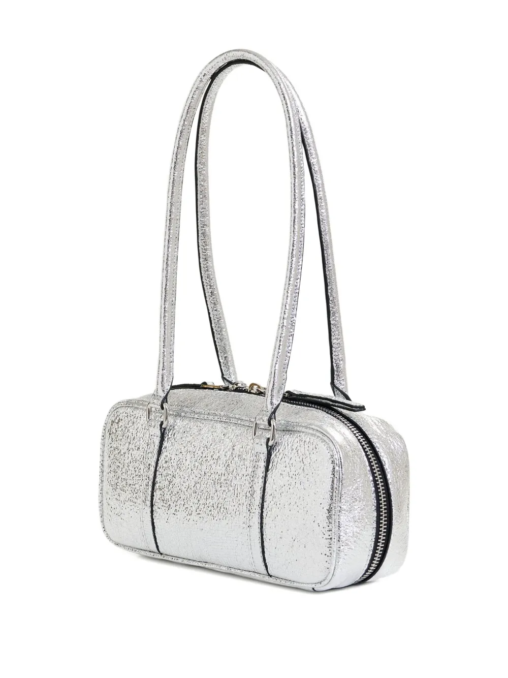 Essentiel Antwerp small metallic-effect shoulder bag Grijs