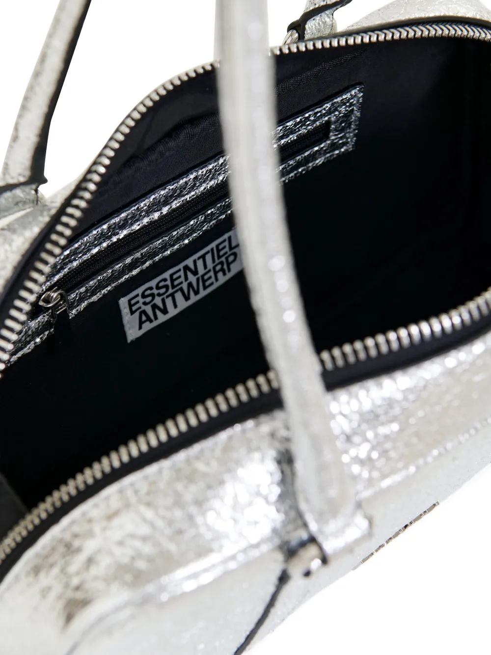 Essentiel Antwerp small metallic-effect shoulder bag Grijs