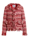 Essentiel Antwerp Iskra fringed tweed jacket - Red