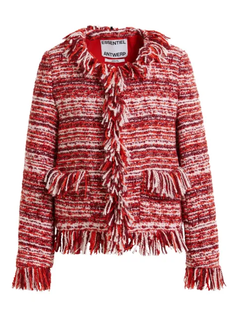 Essentiel Antwerp Iskra fringed tweed jacket