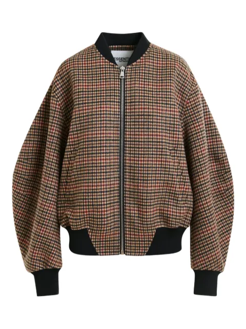 Essentiel Antwerp check-pattern bomber jacket