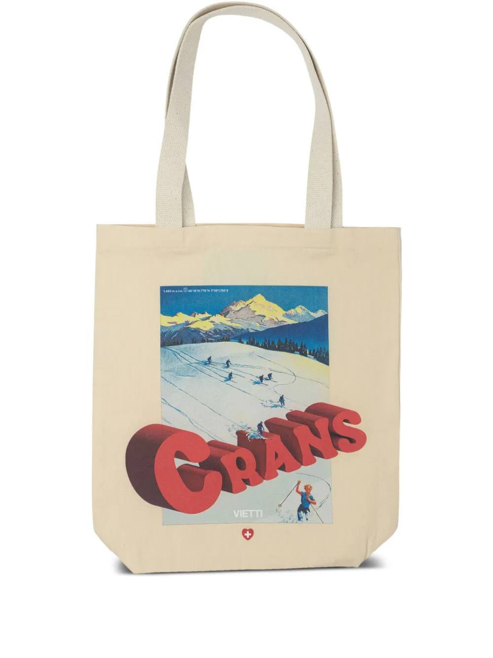 VIETTI MERCHANDISE Borsa tote con stampa grafica - Toni neutri