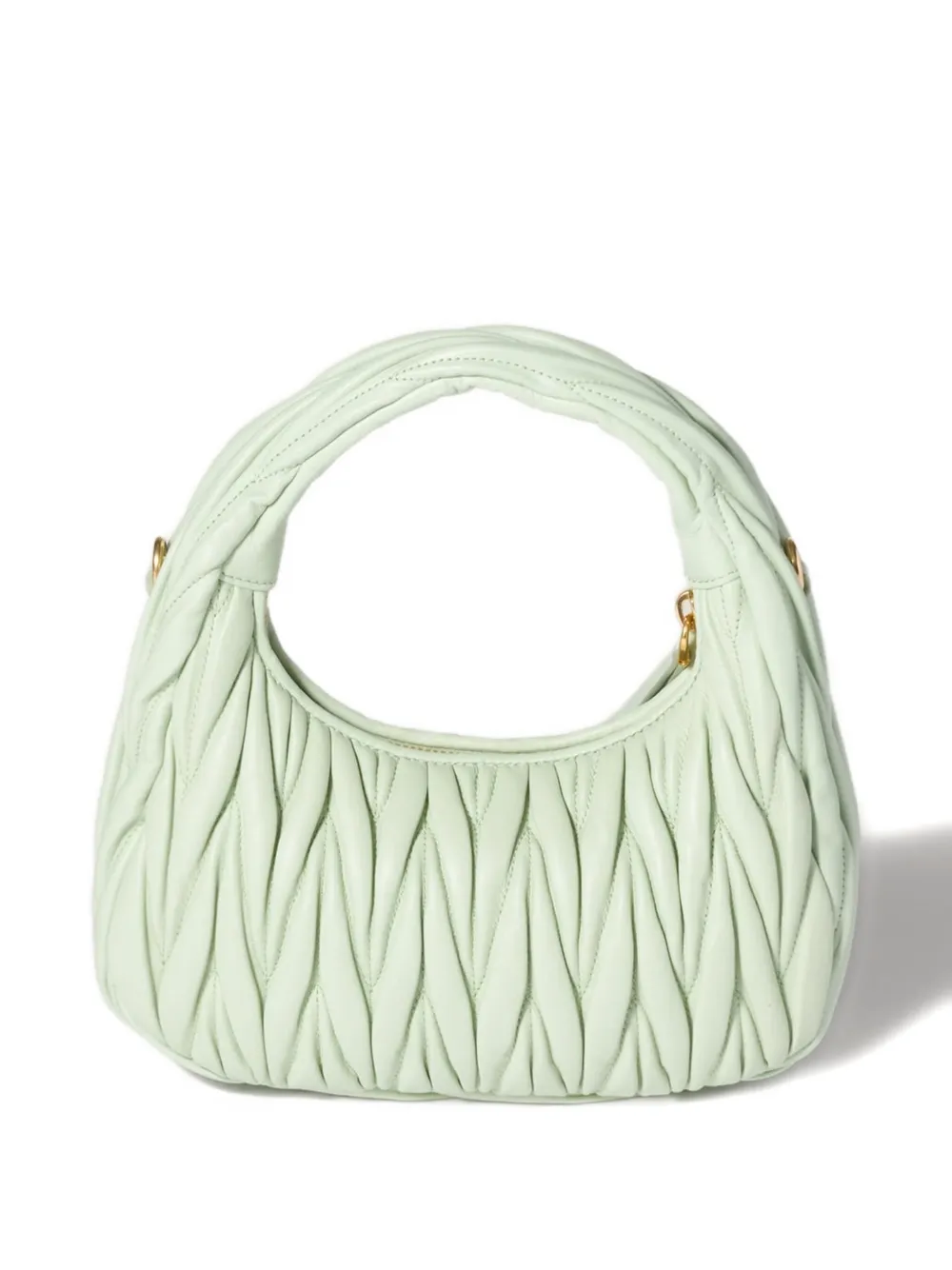 Miu Miu Matelassé Leather Shoulder Bag In Green