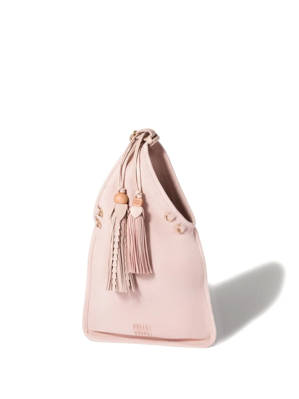 Miu Miu Tassel-embellished Leather Tote Bag In Pink