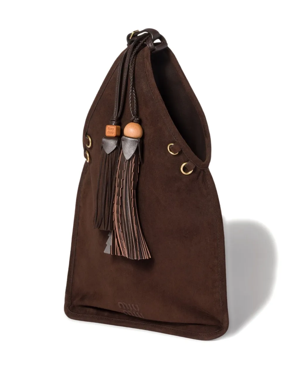 Miu Miu Tassel-embellished Tote Bag In Brown