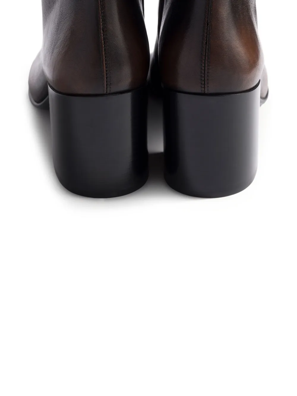 Miu Miu Block-heel Leather Boots In Brown