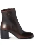 Miu Miu block-heel leather boots - Brown