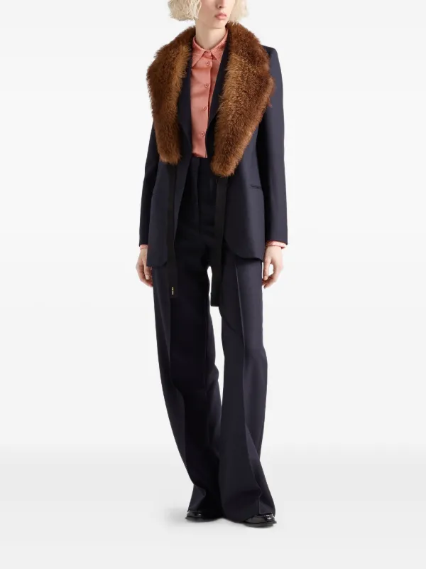 Prada embroidered-collar Shirt | Orange | FARFETCH RO