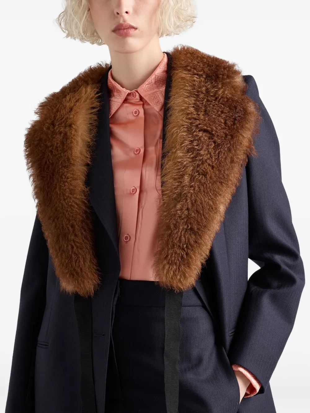 Prada Coral-coloured Shirt In Blend In Orange