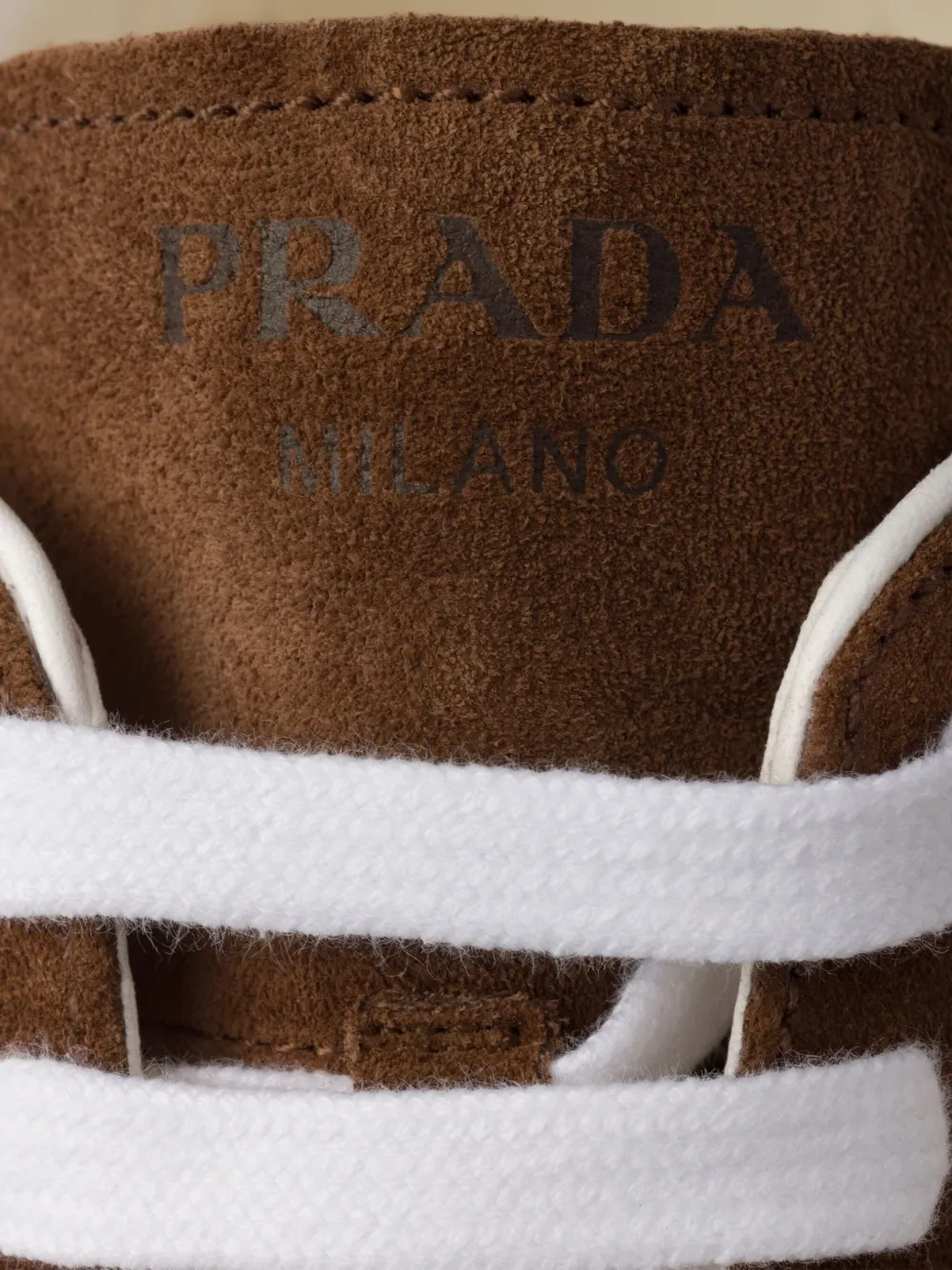 Prada suede leather sneakers White