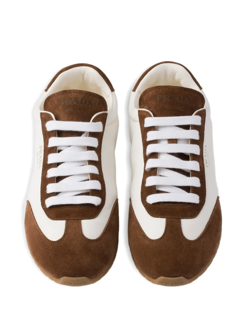 Prada suede leather sneakers White