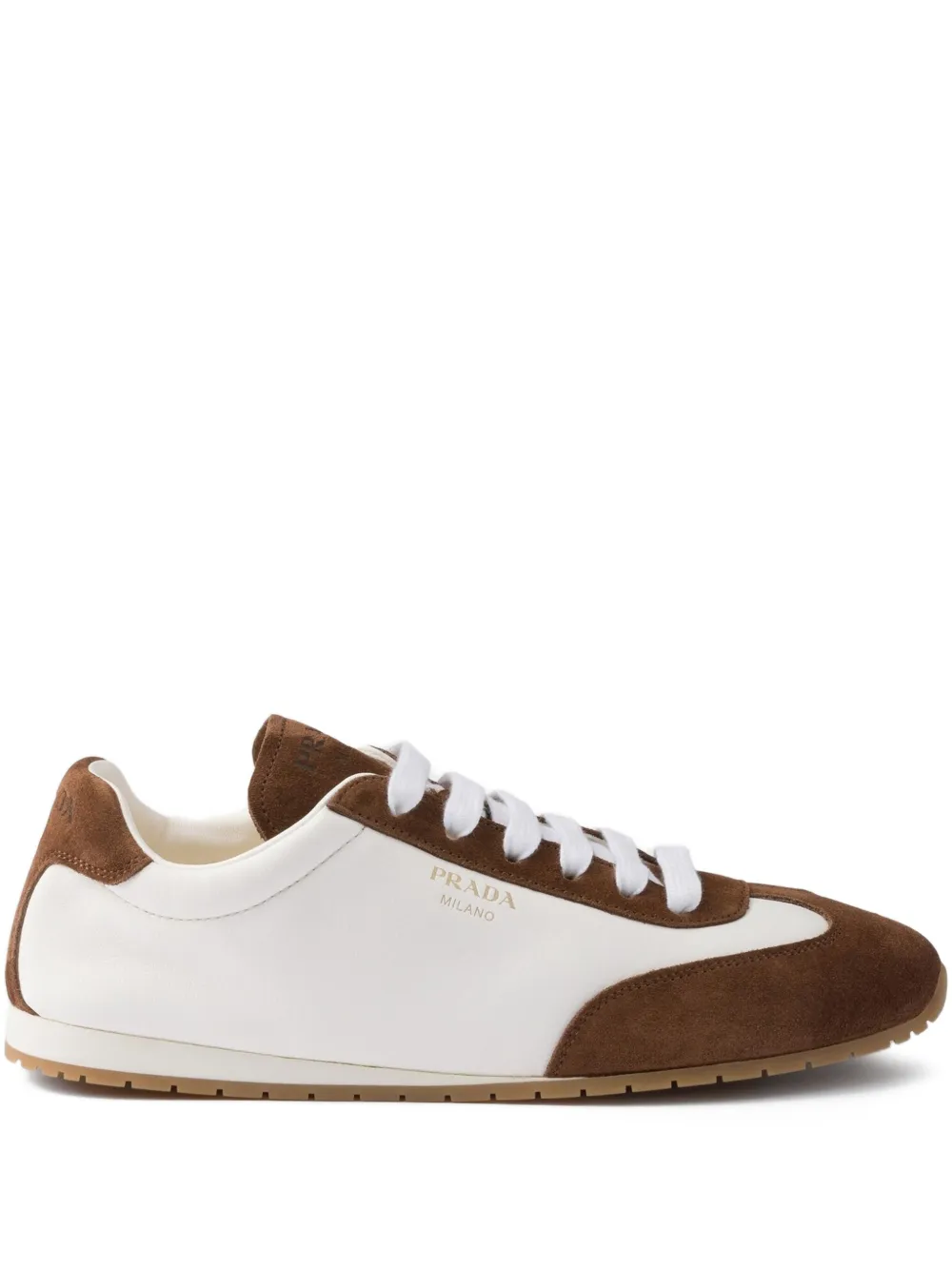 Prada suede leather sneakers White