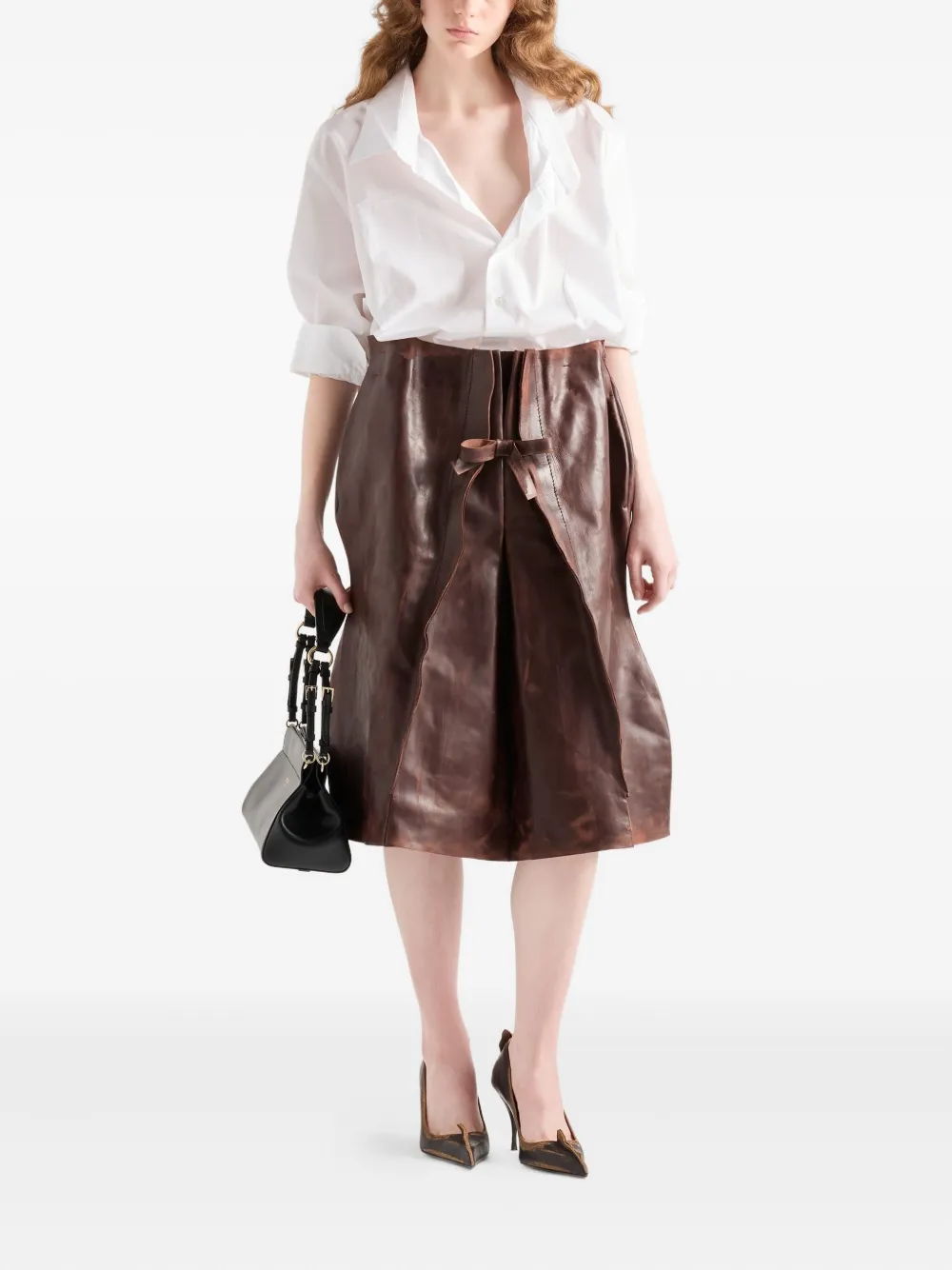 Prada Popeline blouse met knoopsluiting - Wit