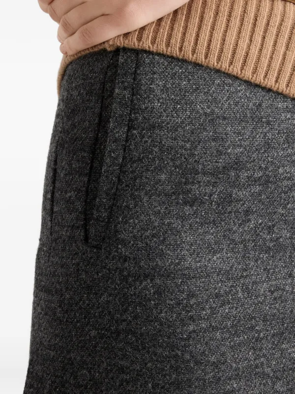 Prada front-slit Midi Skirt | Grey | FARFETCH