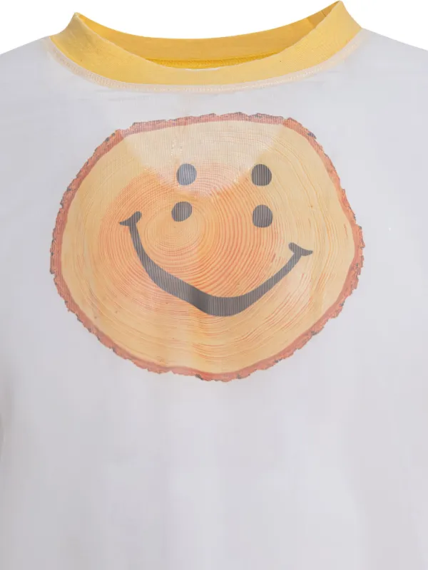 キャピタル KAPITALスマイリーフェイス Tシャツ KAPITAL smiley-face crew-neck T-shirt | White | FARFETCH