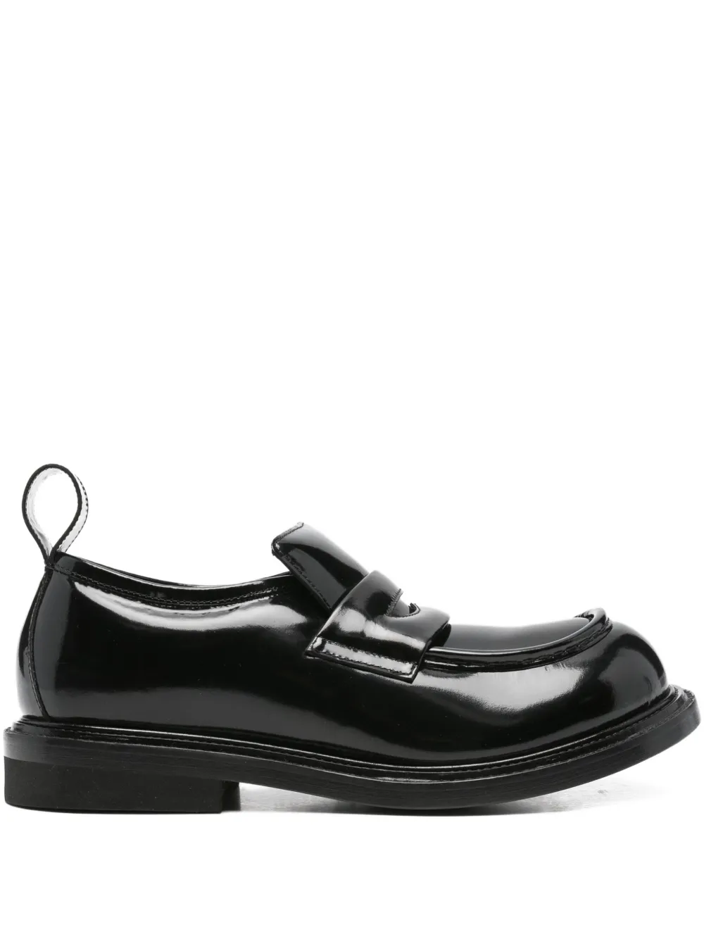 Moschino penny-slot leather loafers Black