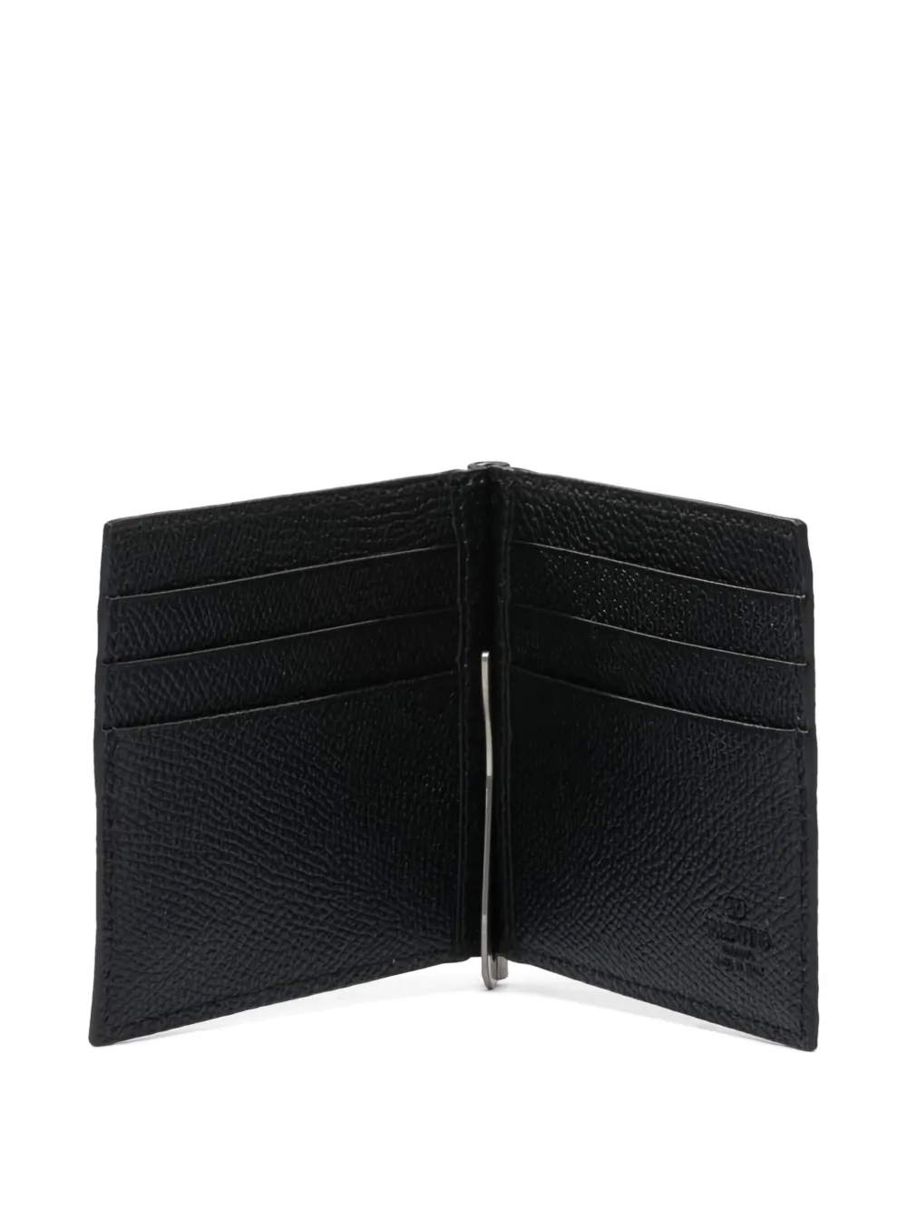 Valentino Garavani VLogo leather money clip wallet Zwart