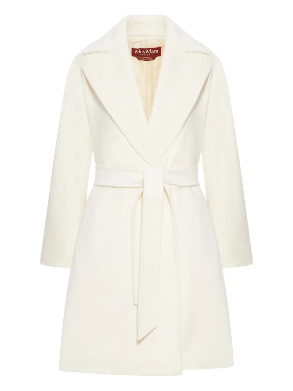 Max Mara Wollen jas met ceintuur Wit